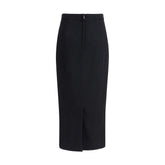 Dolce & Gabbana Black Fleece Wool Long Skirt